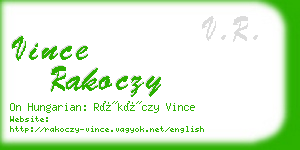 vince rakoczy business card